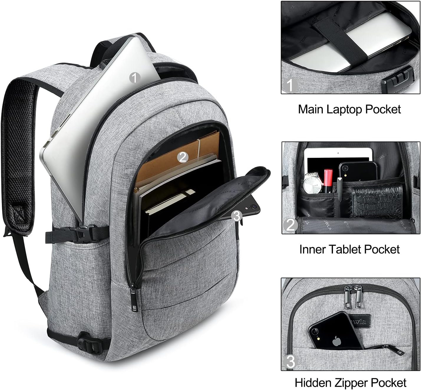 Extra Large Anti-Theft Laptop & Travel Backpack with USB Port – 30–50L