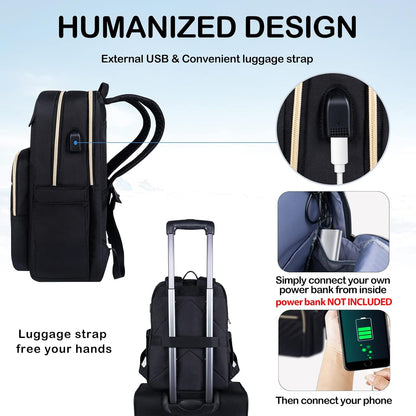 Lightweight Waterproof Laptop Backpack with USB Port – 15.6" Compatible