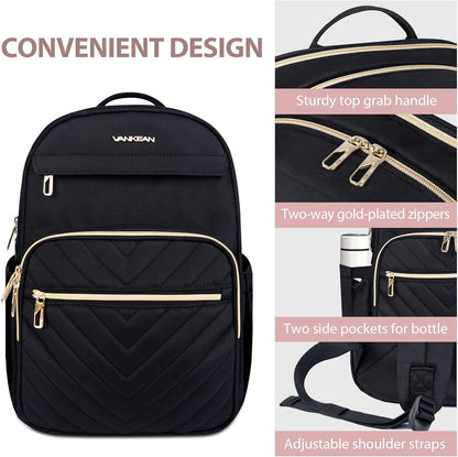 Lightweight Waterproof Laptop Backpack with USB Port – 15.6" Compatible