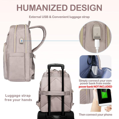 Lightweight Waterproof Laptop Backpack with USB Port – 15.6" Compatible