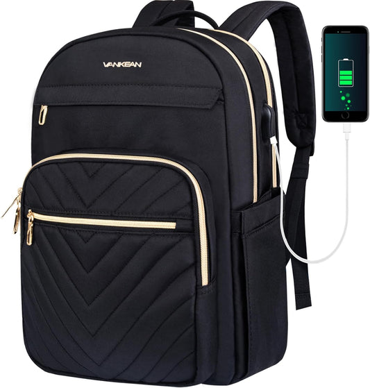 Lightweight Waterproof Laptop Backpack with USB Port – 15.6" Compatible