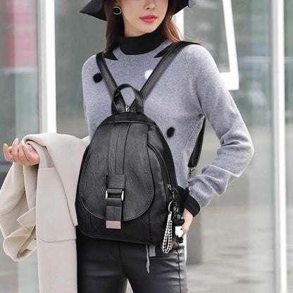 Premium Water-Resistant Leather Backpack for Women