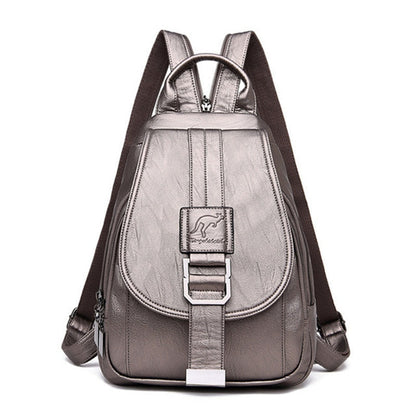 Premium Water-Resistant Leather Backpack for Women