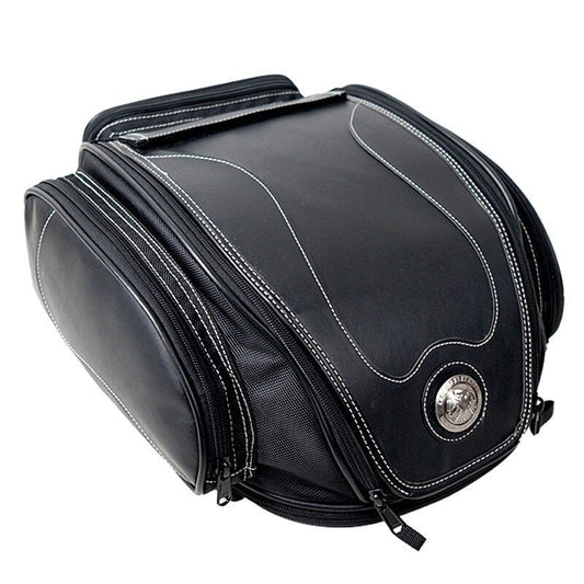 Water-Resistant Motorcycle Tail Bag with Expandable Storage