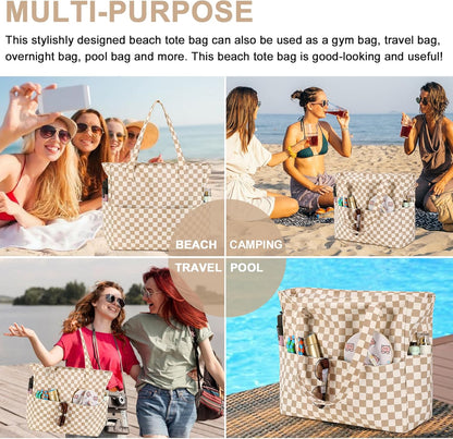 Extra Large Waterproof Beach Tote with Wet Compartment – Buy 1, Take 1 FREE