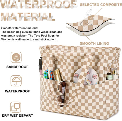 Extra Large Waterproof Beach Tote with Wet Compartment – Buy 1, Take 1 FREE