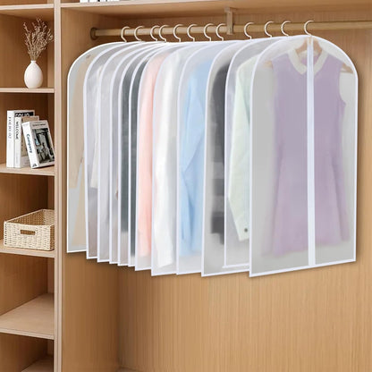 PEVA Garment Cover Set – 12-Pack Hanging Clothes Bags in 3 Sizes (Buy 1, Get 1 FREE)