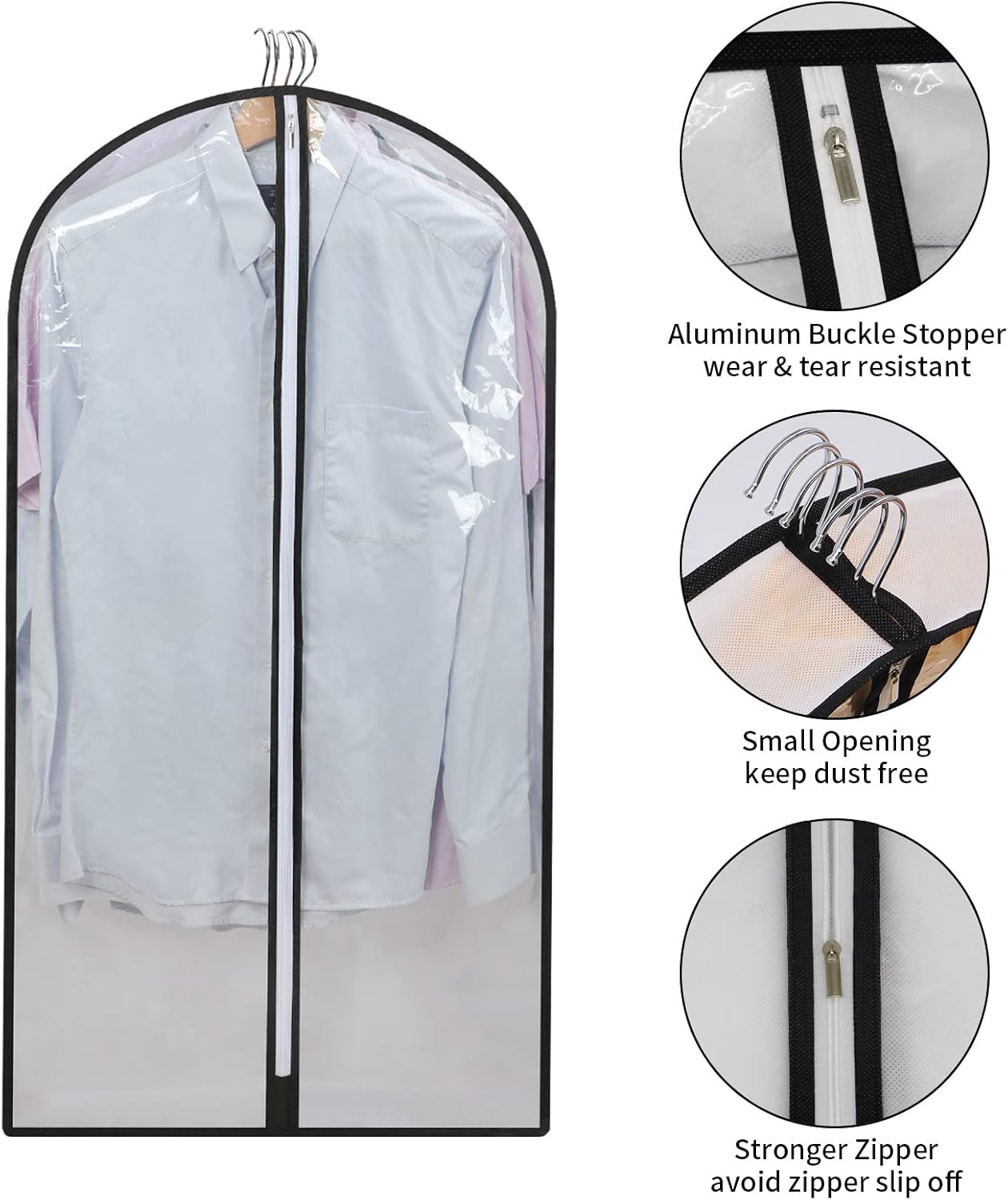 PEVA Garment Cover Set – 12-Pack Hanging Clothes Bags in 3 Sizes (Buy 1, Get 1 FREE)
